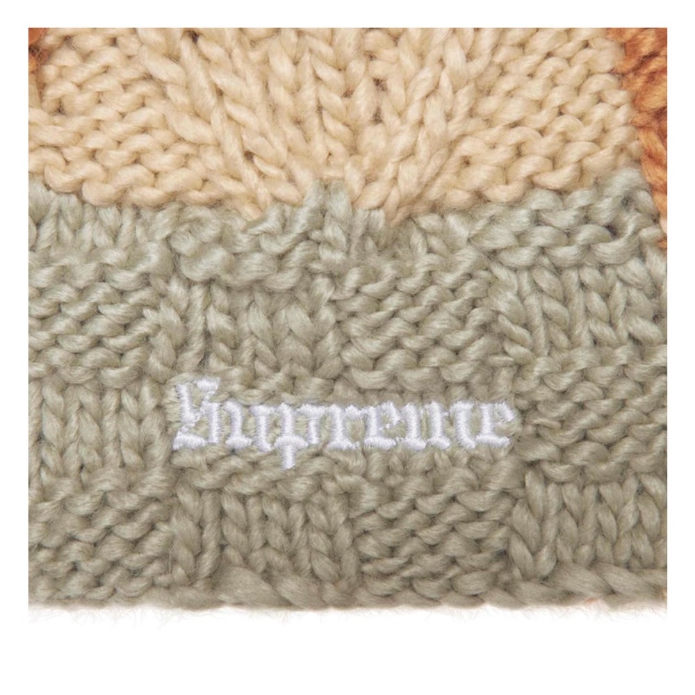Supreme Block Knit Beanie- Tan - Picture 6 of 6